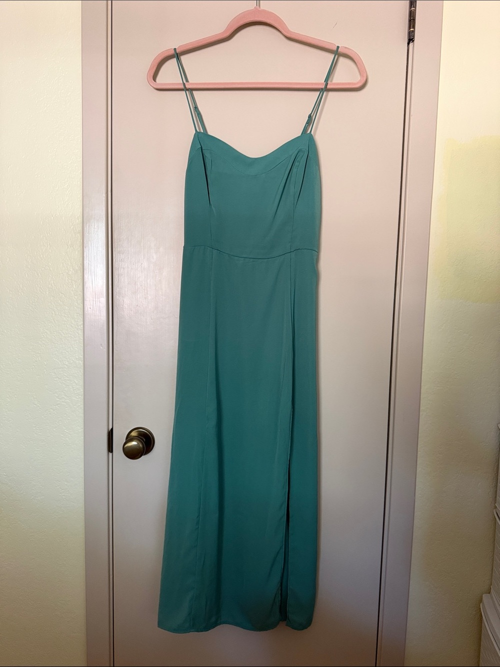 Abercrombie & Fitch Teal Spaghetti Strap Maxi Dress